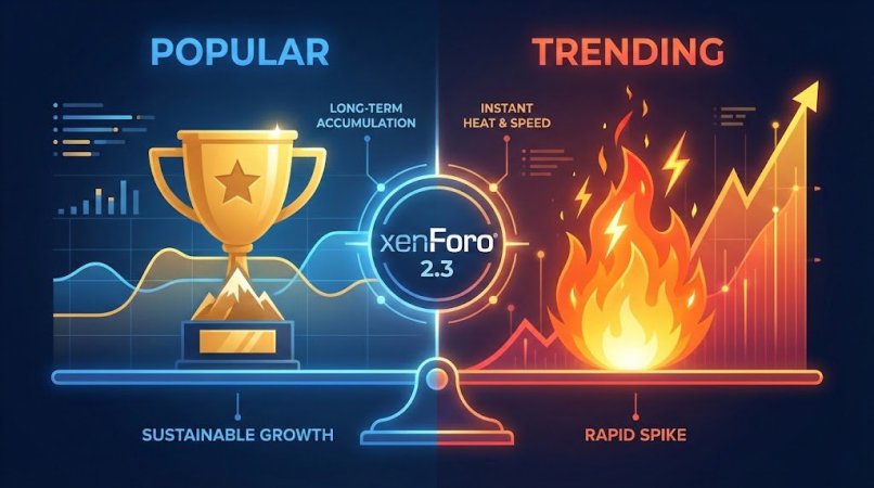 Trending vs Popular Sự khác biệt trong cách xếp hạng nội dung của XenForo 2.3.jpg